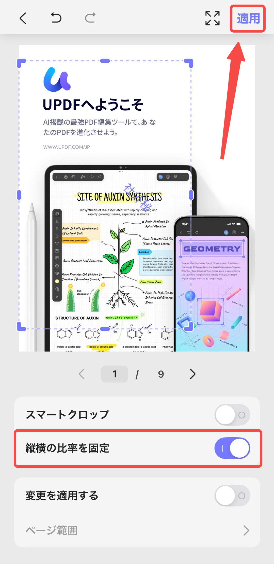 縦横の比率を固定する
