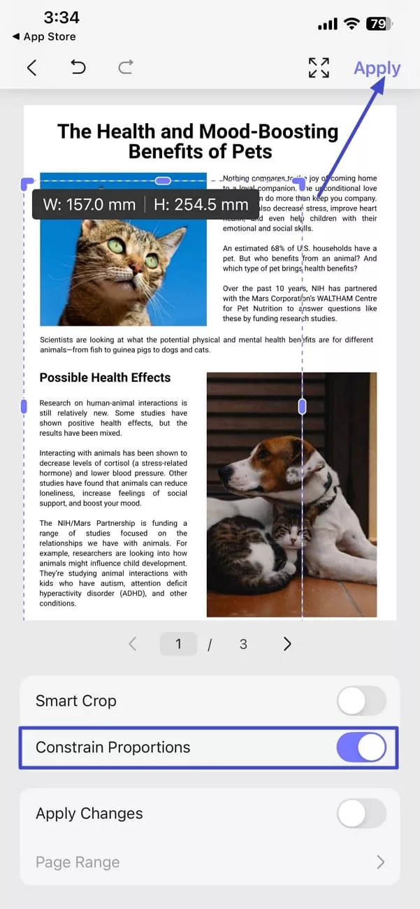 crop proportional areas updf