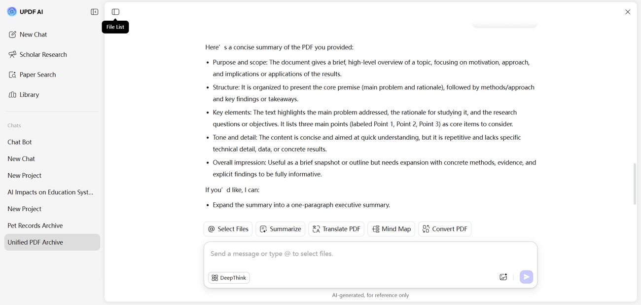 analyze pdf with text commands