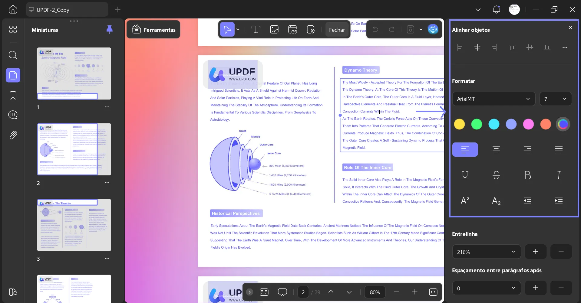 editar textos com updf