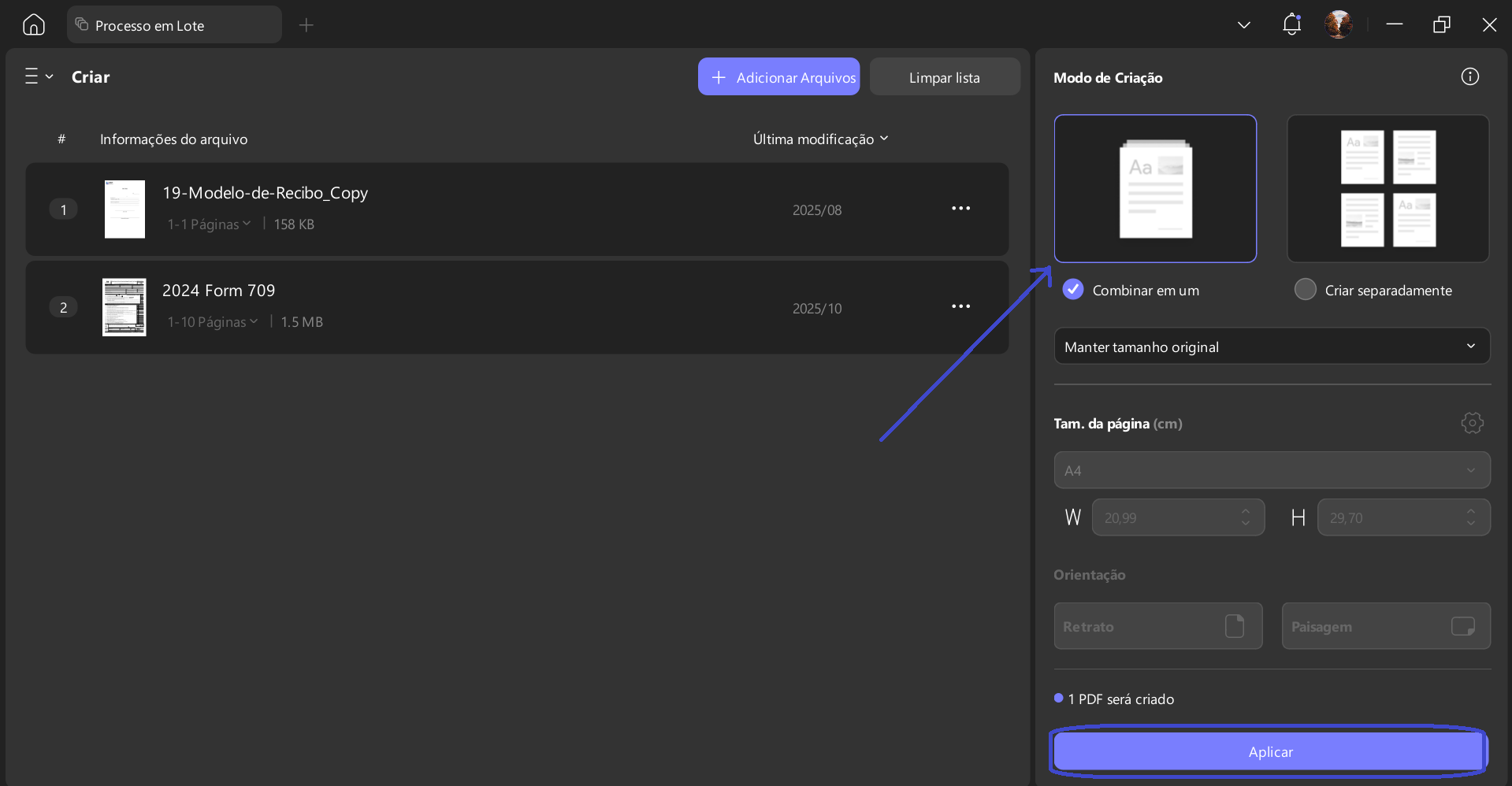 enviar múltiplos formatos de arquivo