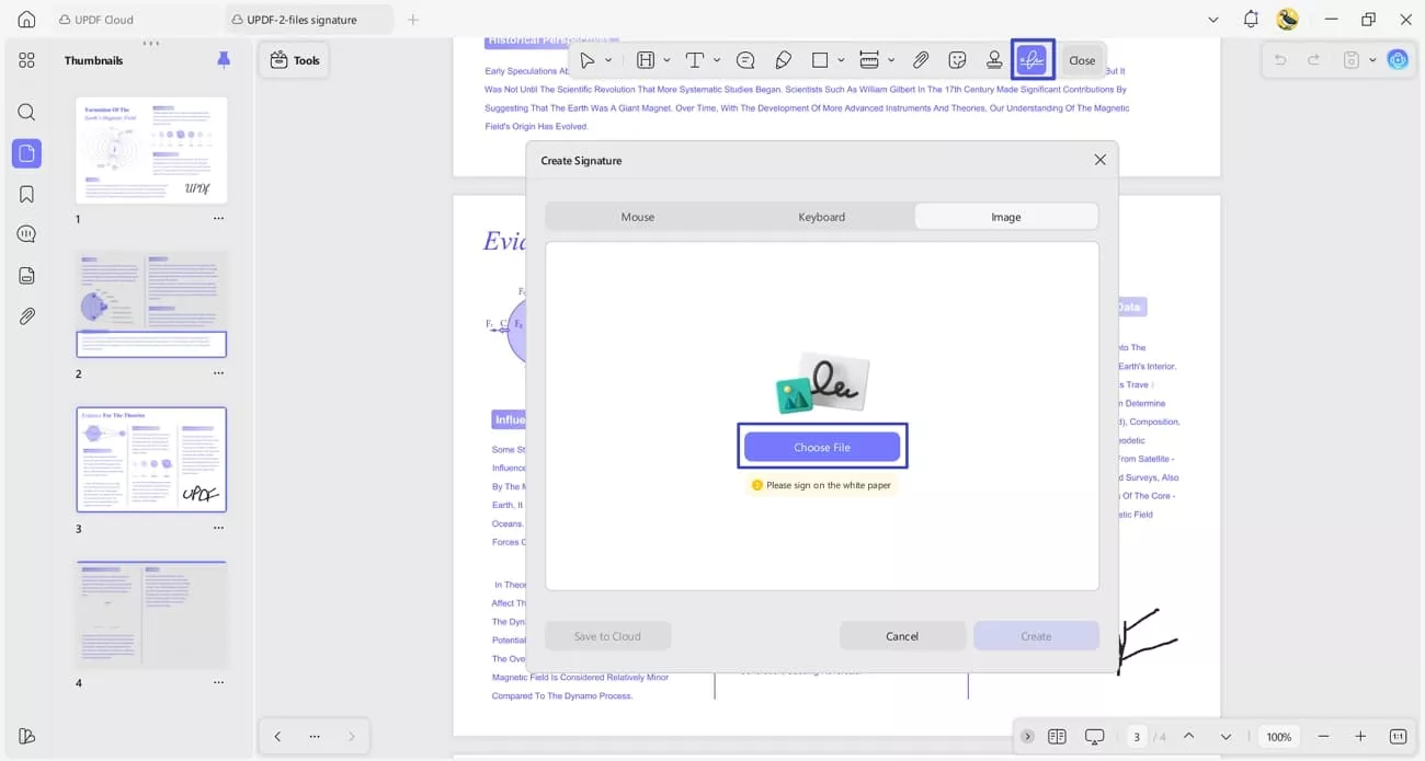  updf desktop signature feature