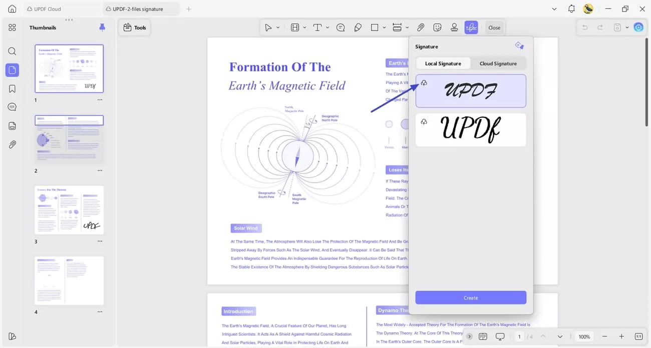 save signature cloud updf