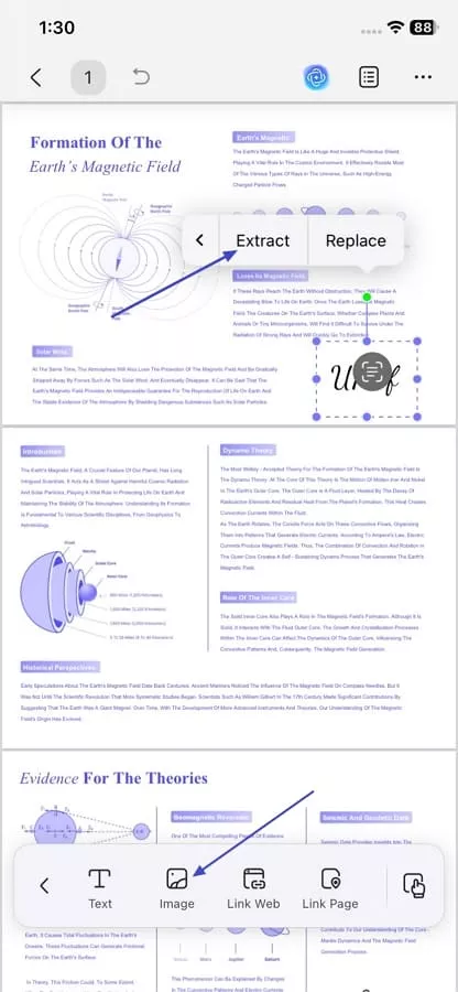 extract updf mobile signature