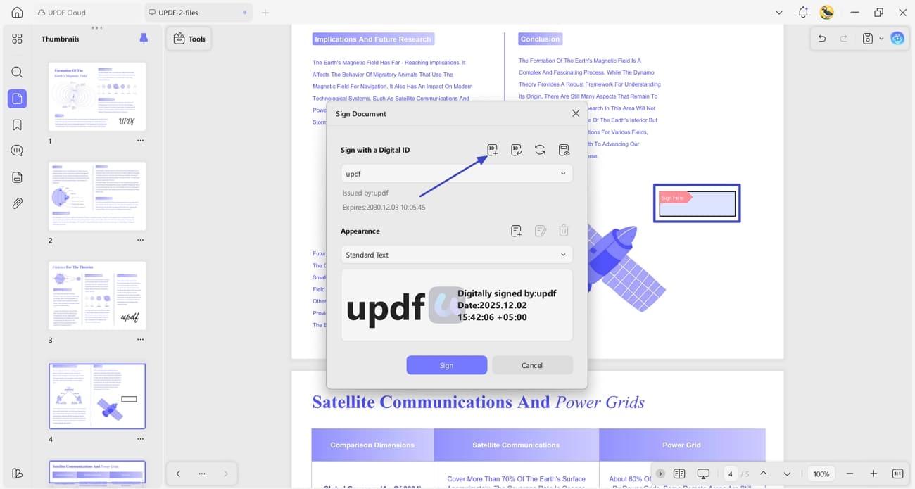 generate new digital id signature updf