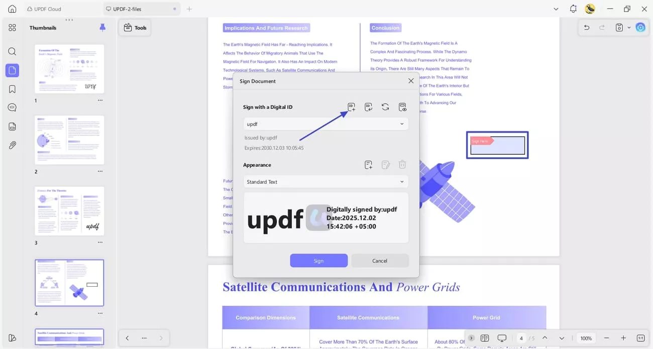 generate new digital id signature updf