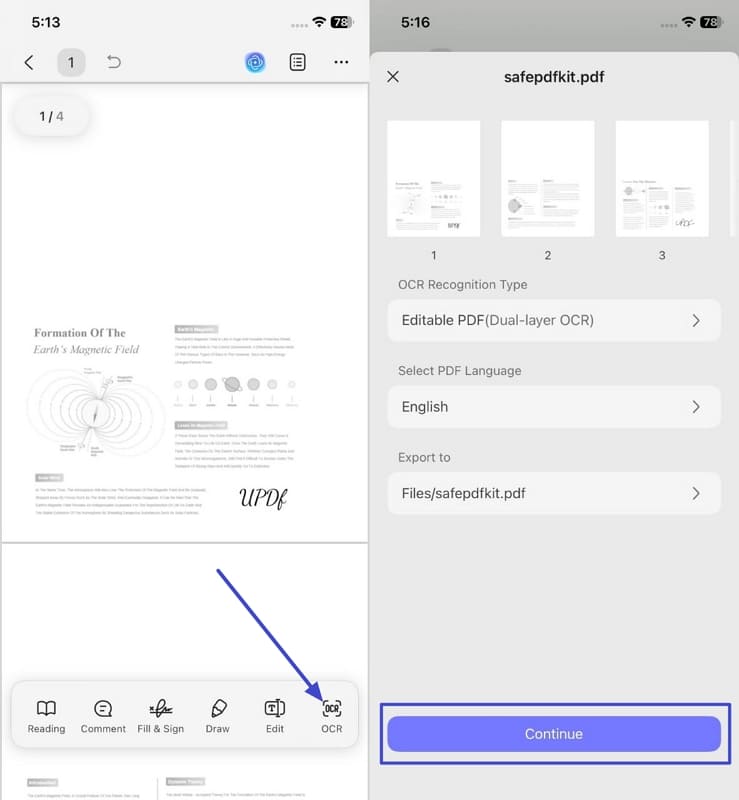  updf mobile signature pdf ocr