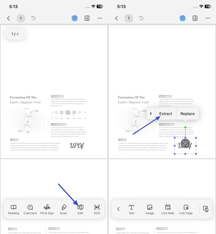 extracting updf mobile signature image