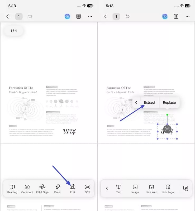 extracting updf mobile signature image