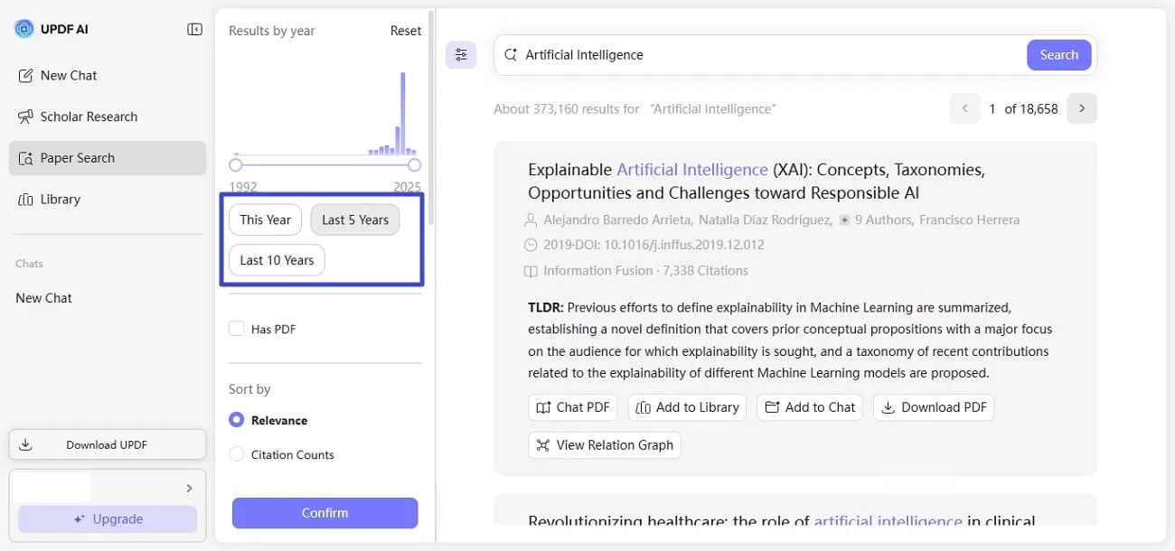 updf ai online search by year