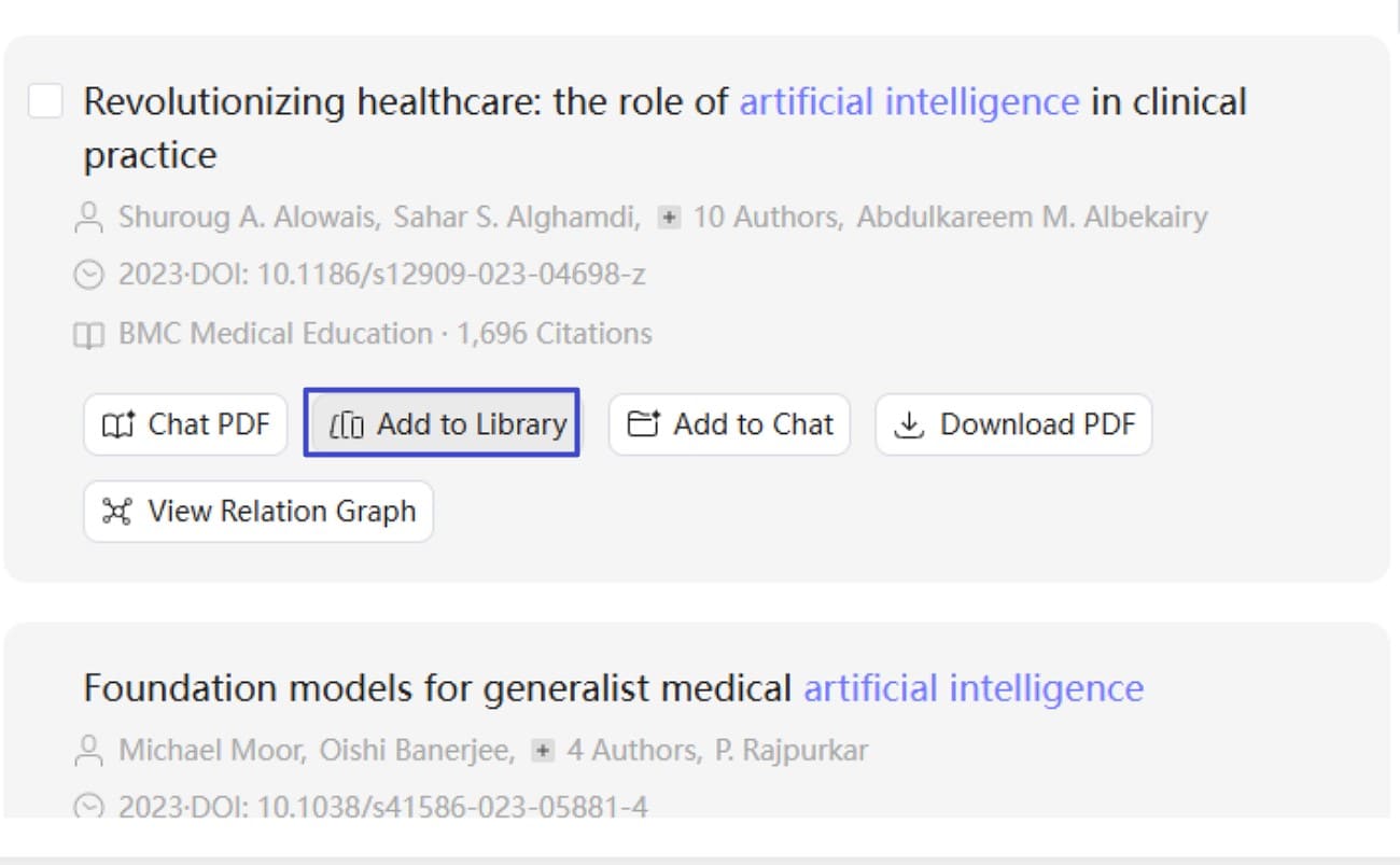 updf ai online add results to library