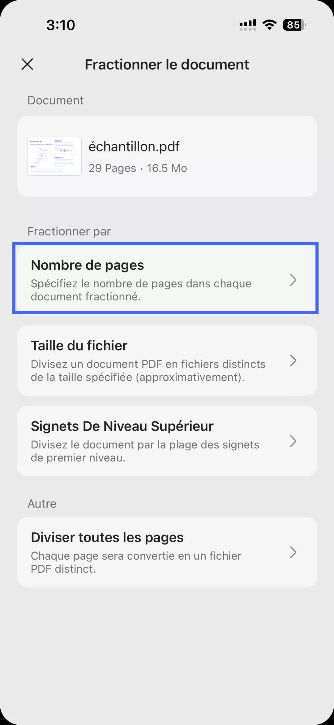 Utilisez UPDF pour séparer les pages par numéro