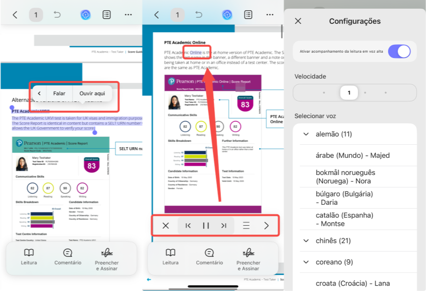 full text read aloud updf ios