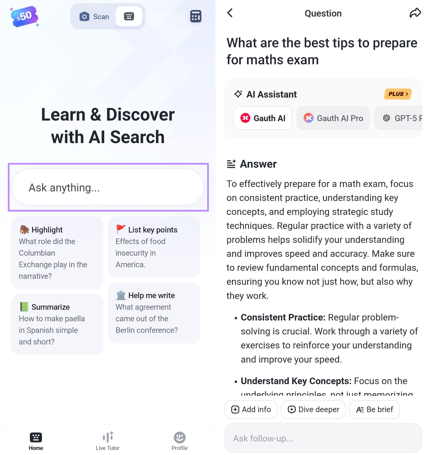 search for any topic