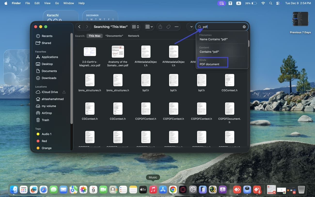 PDF-Dokumente im Mac Finder suchen