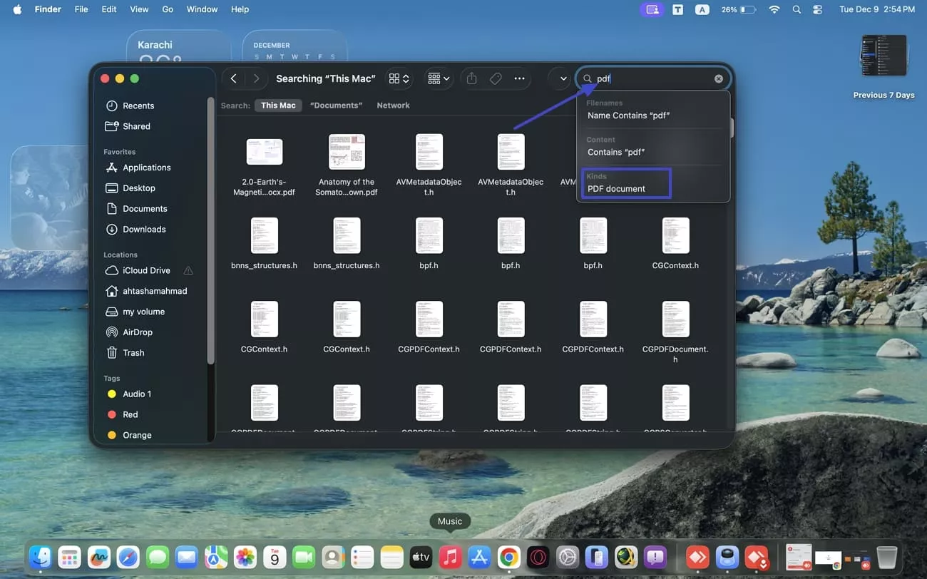 search pdf documents mac finder