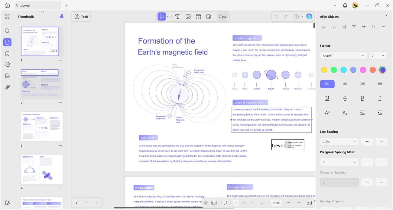 change pdf text size color
