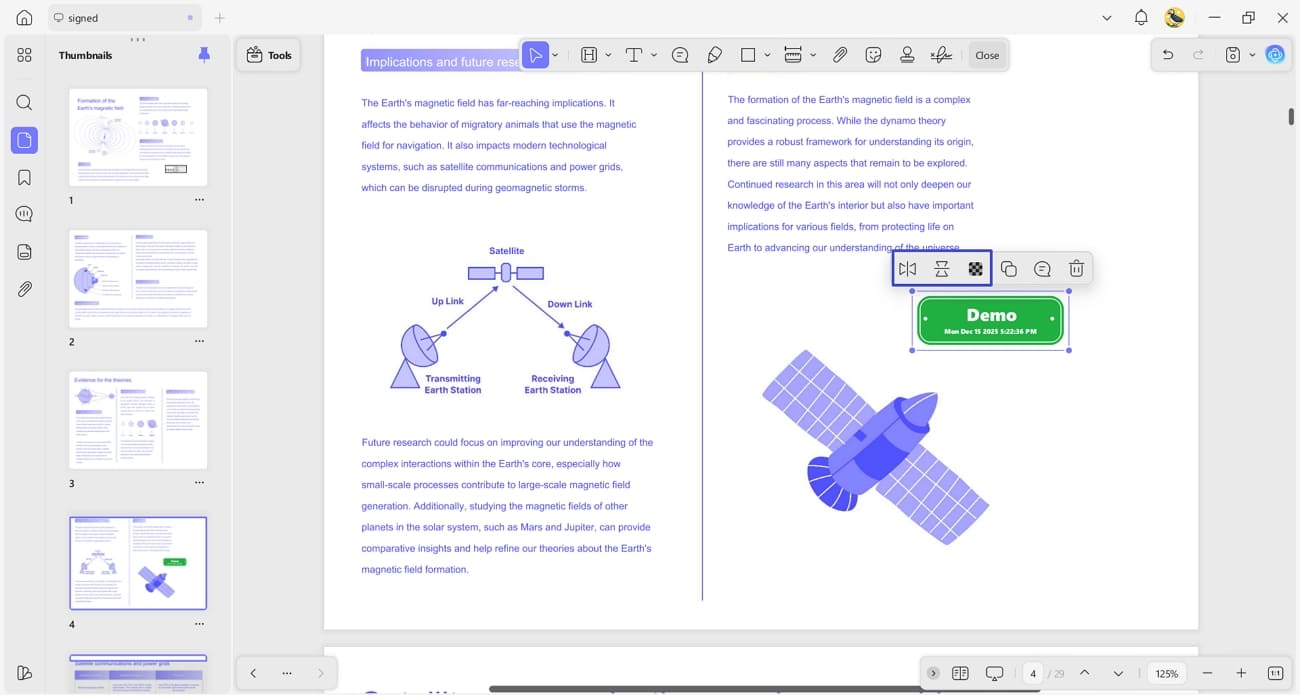 adjust time stamp pdf