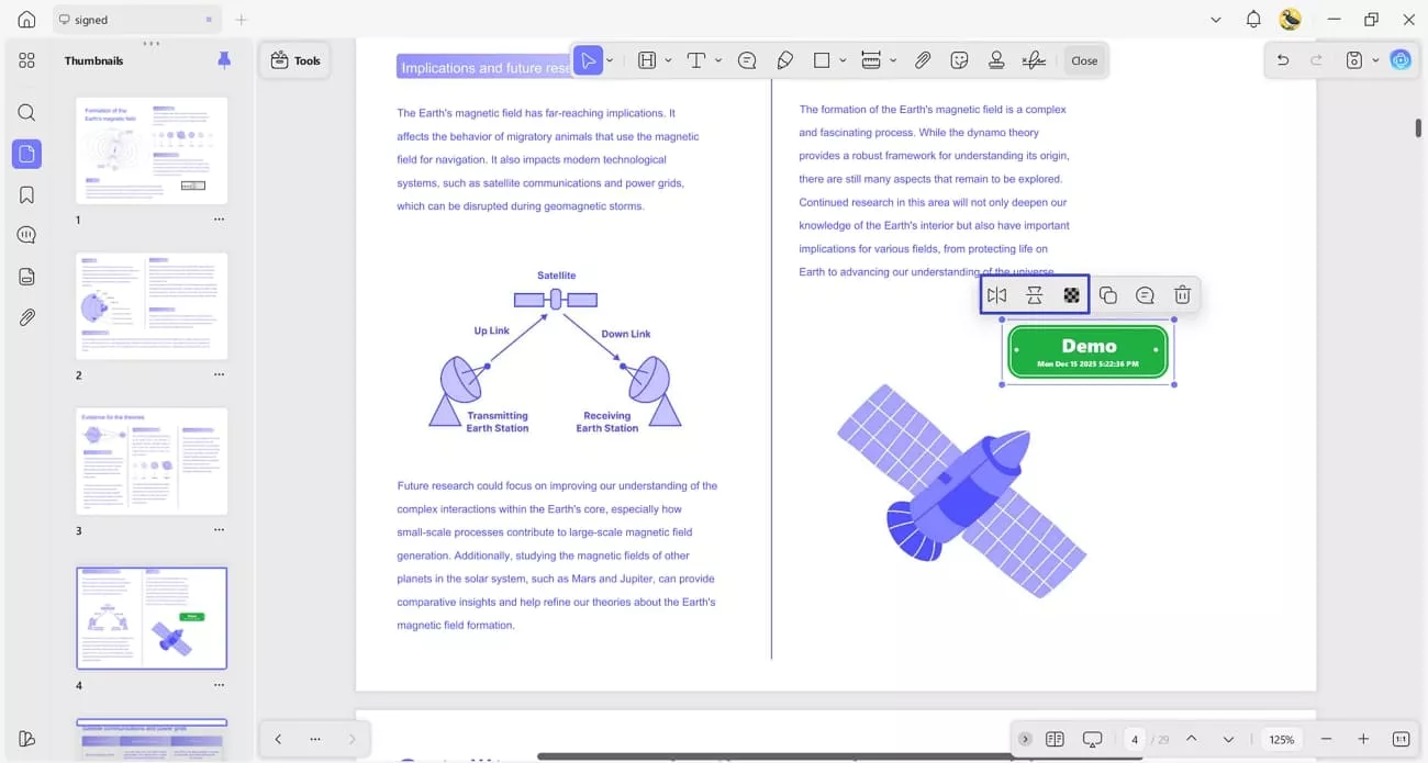 adjust time stamp pdf