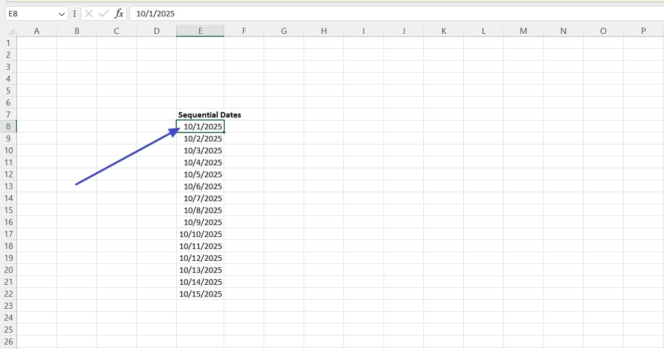 automatically update all dates excel