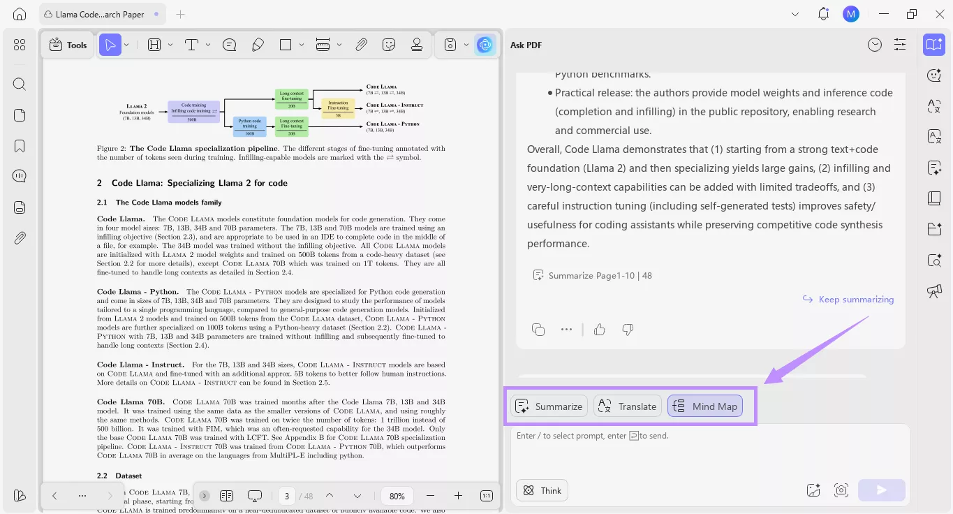 summarize, translate, create mindmaps with updf ai