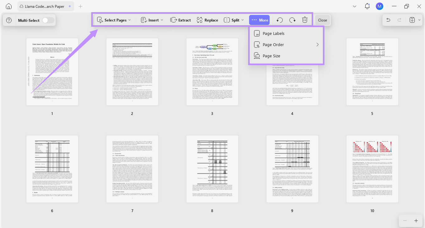 pdf organization tools in updf