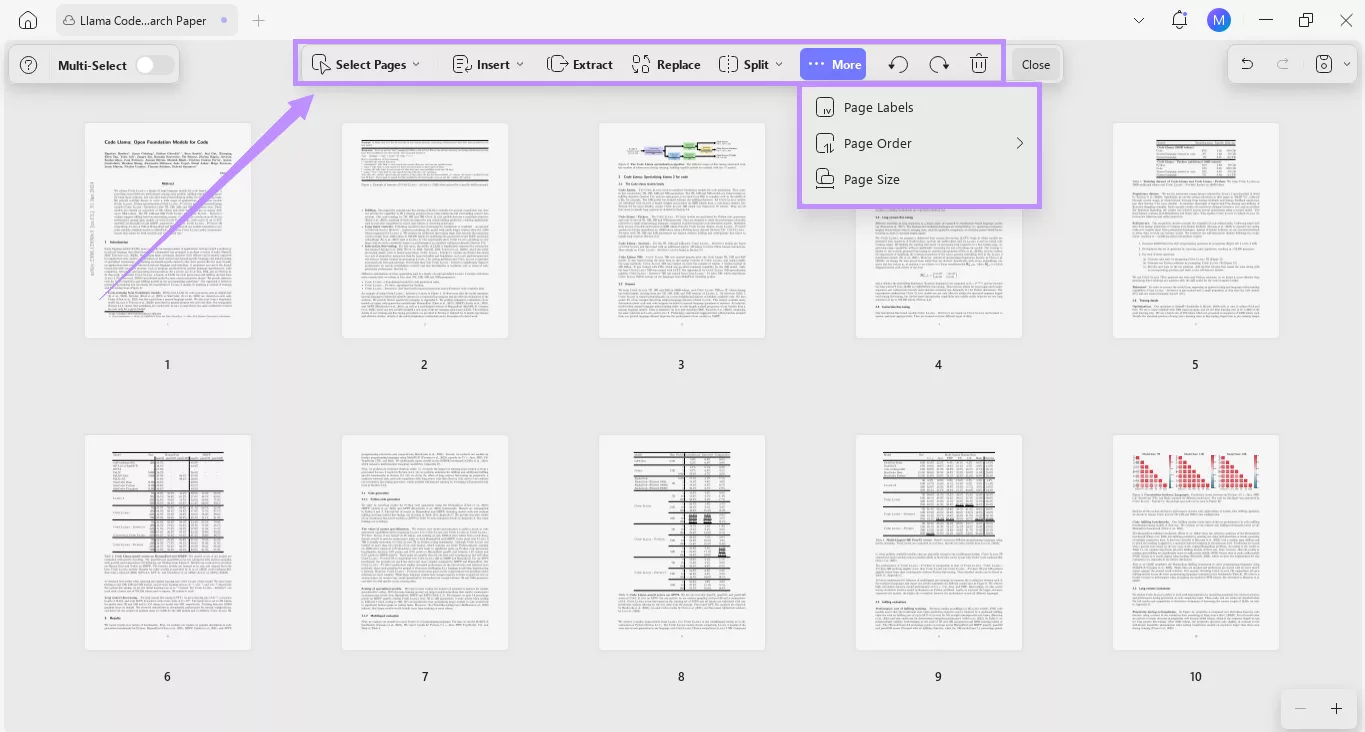 pdf organization tools in updf