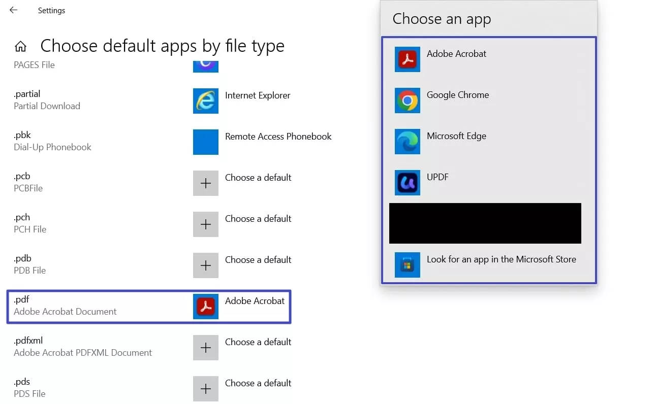 locate pdf change default pdf viewer