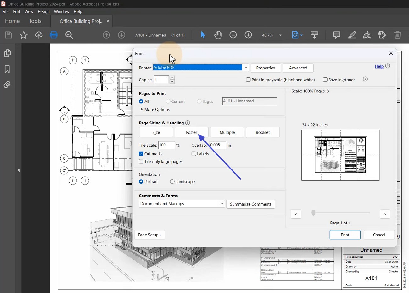 Escolha a opção Pôster.

