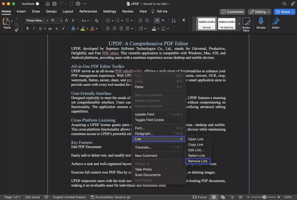移除單一超連結