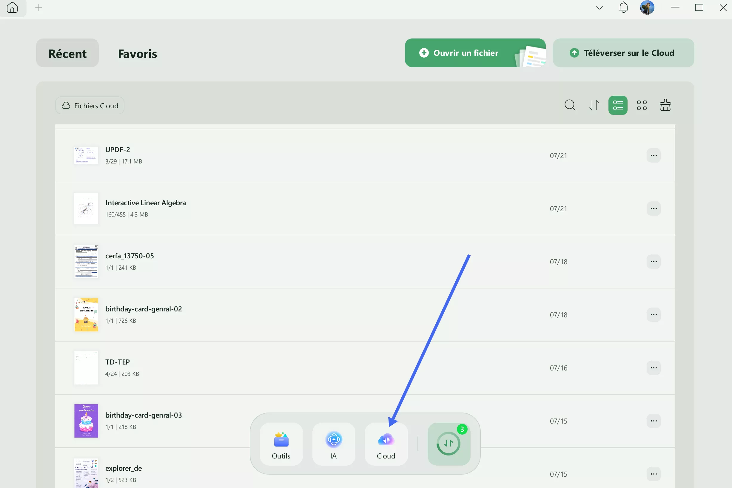 Ouvrir un PDF depuis UPDF Cloud dans UPDF sur Mac