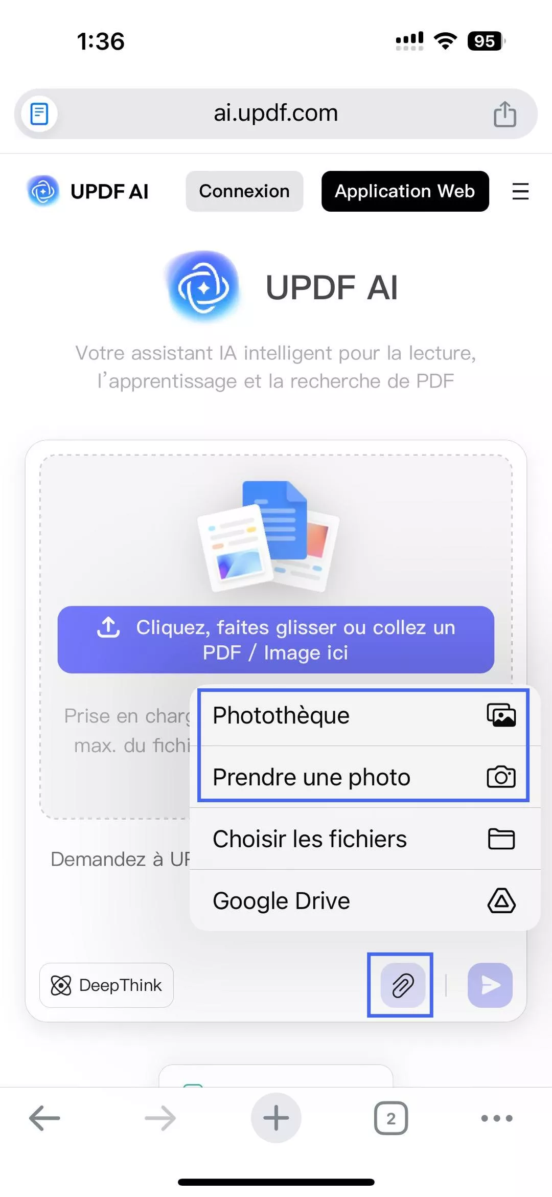 appuyez sur l'icône image updf ai en ligne