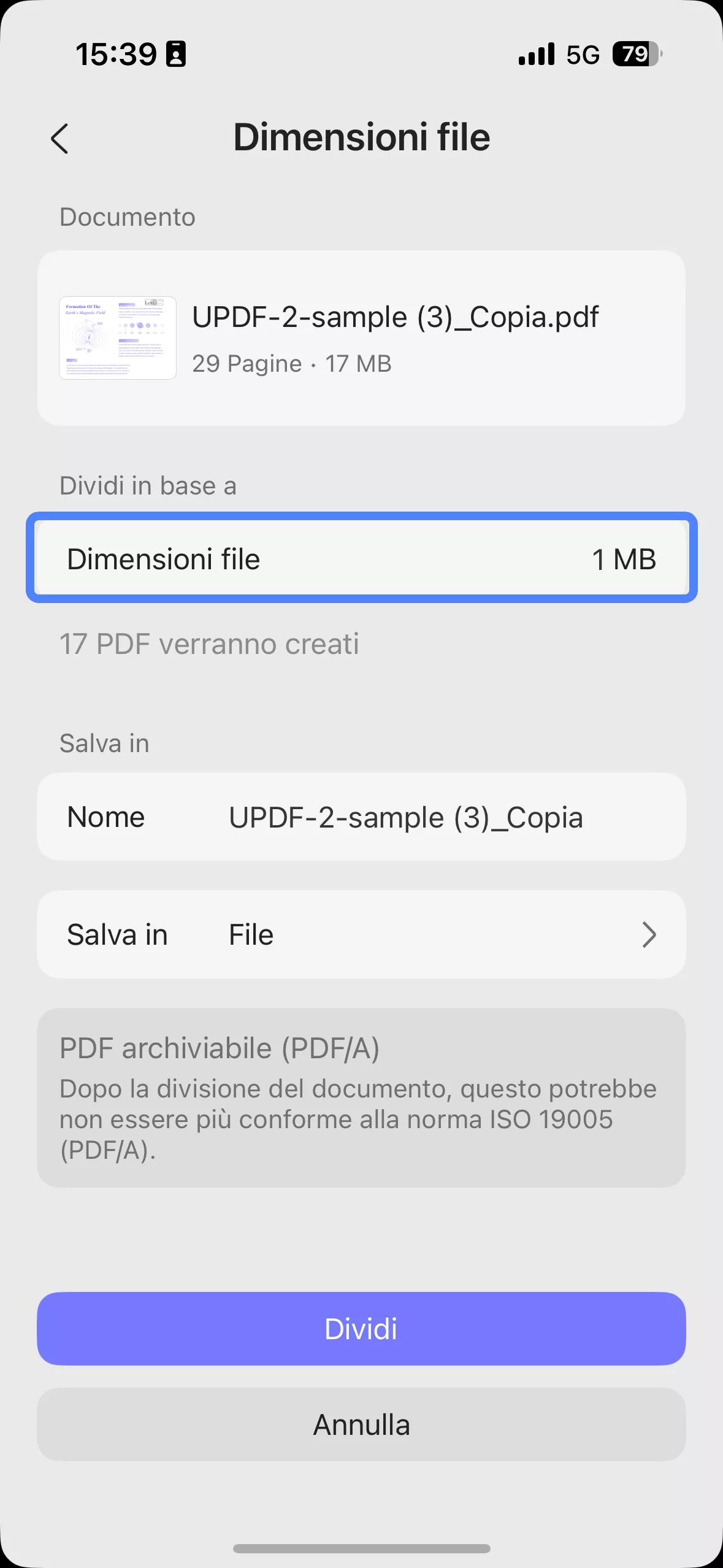 split pages by file size