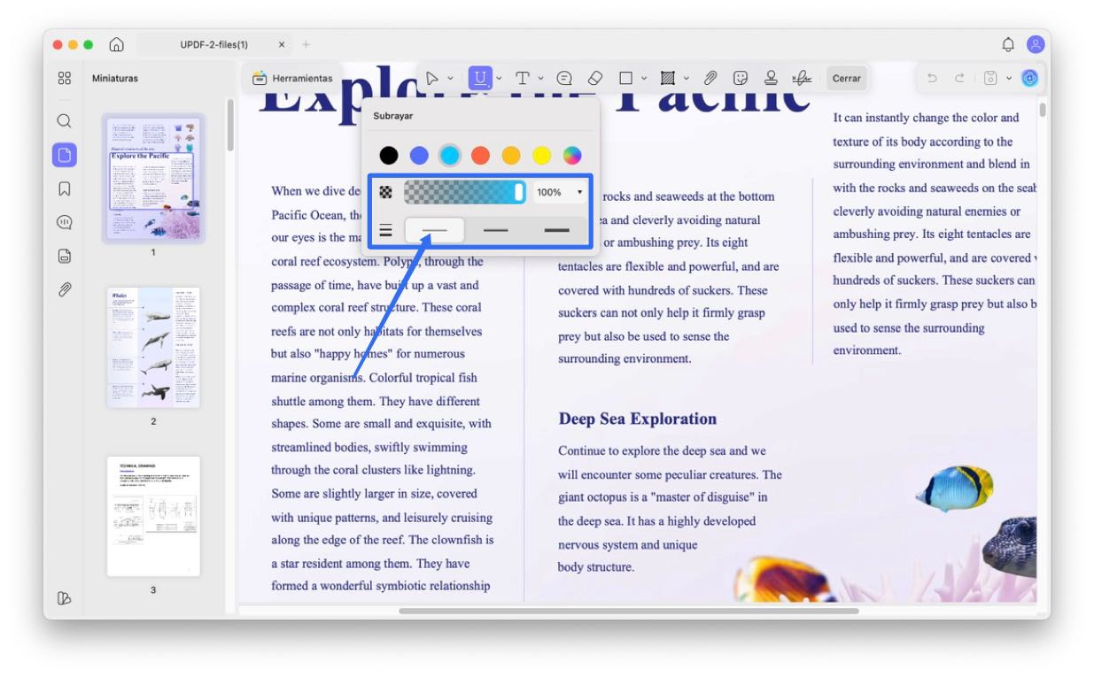 thickness settings for annotation