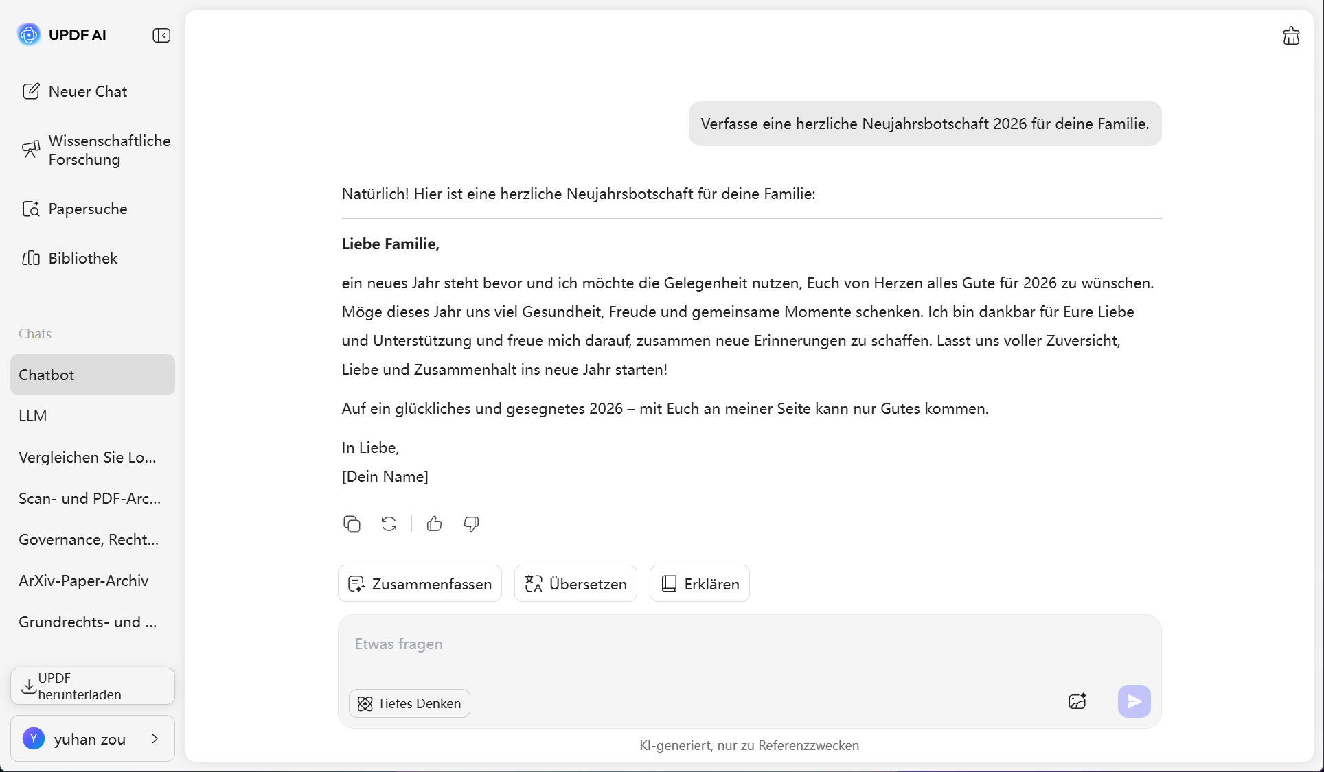 Ausgabe generieren