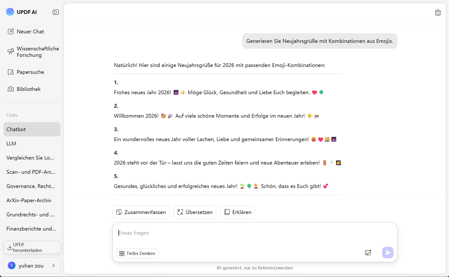 UPDF KI-Emoji-Übersetzer
