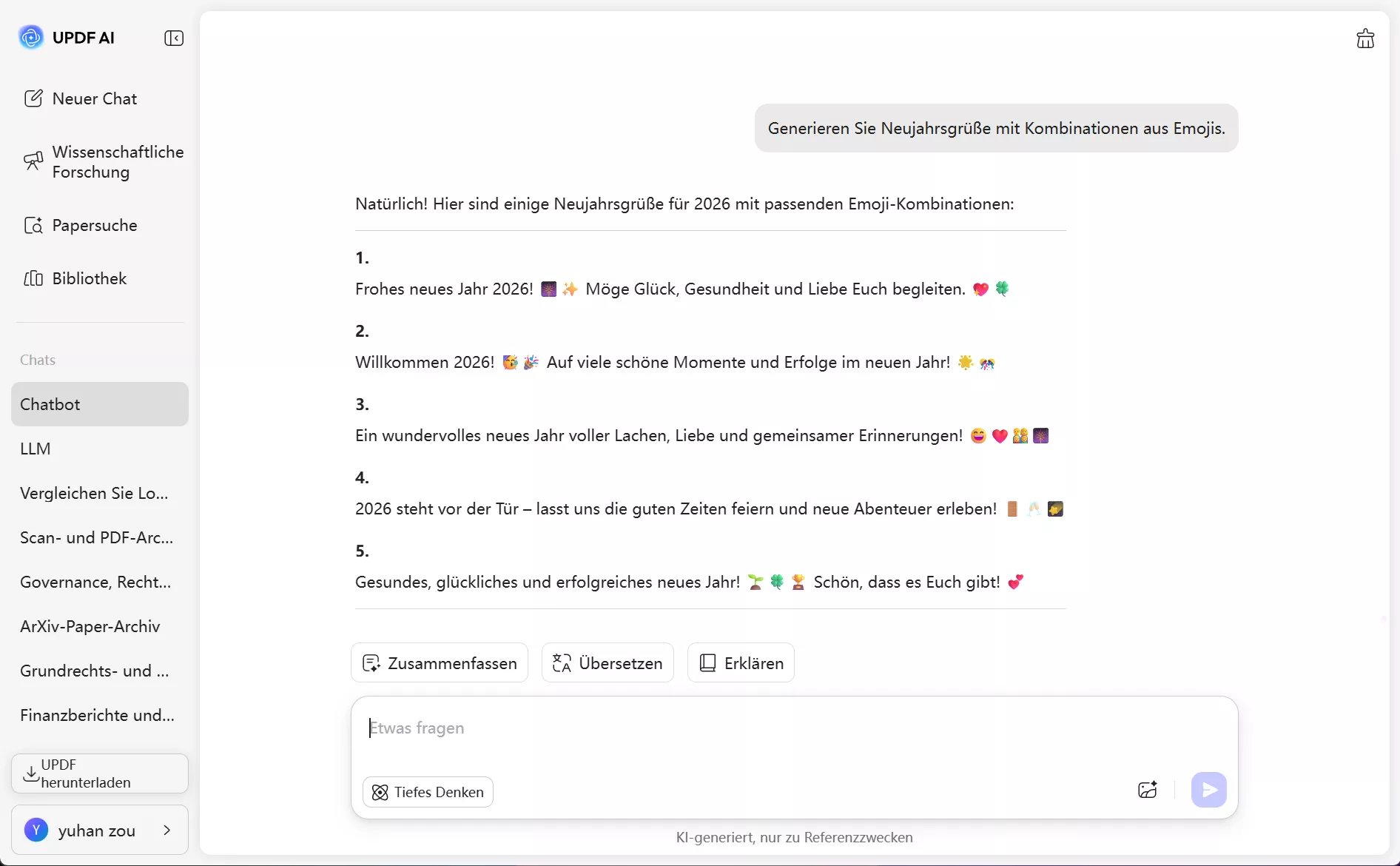 UPDF KI-Emoji-Übersetzer