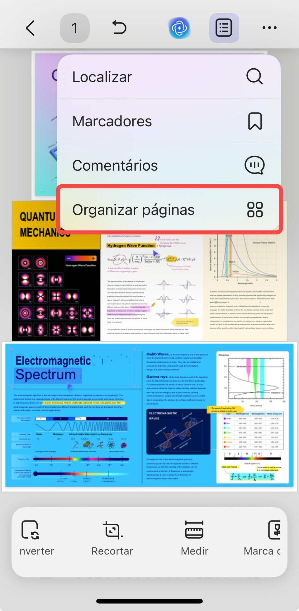 organizar páginas 