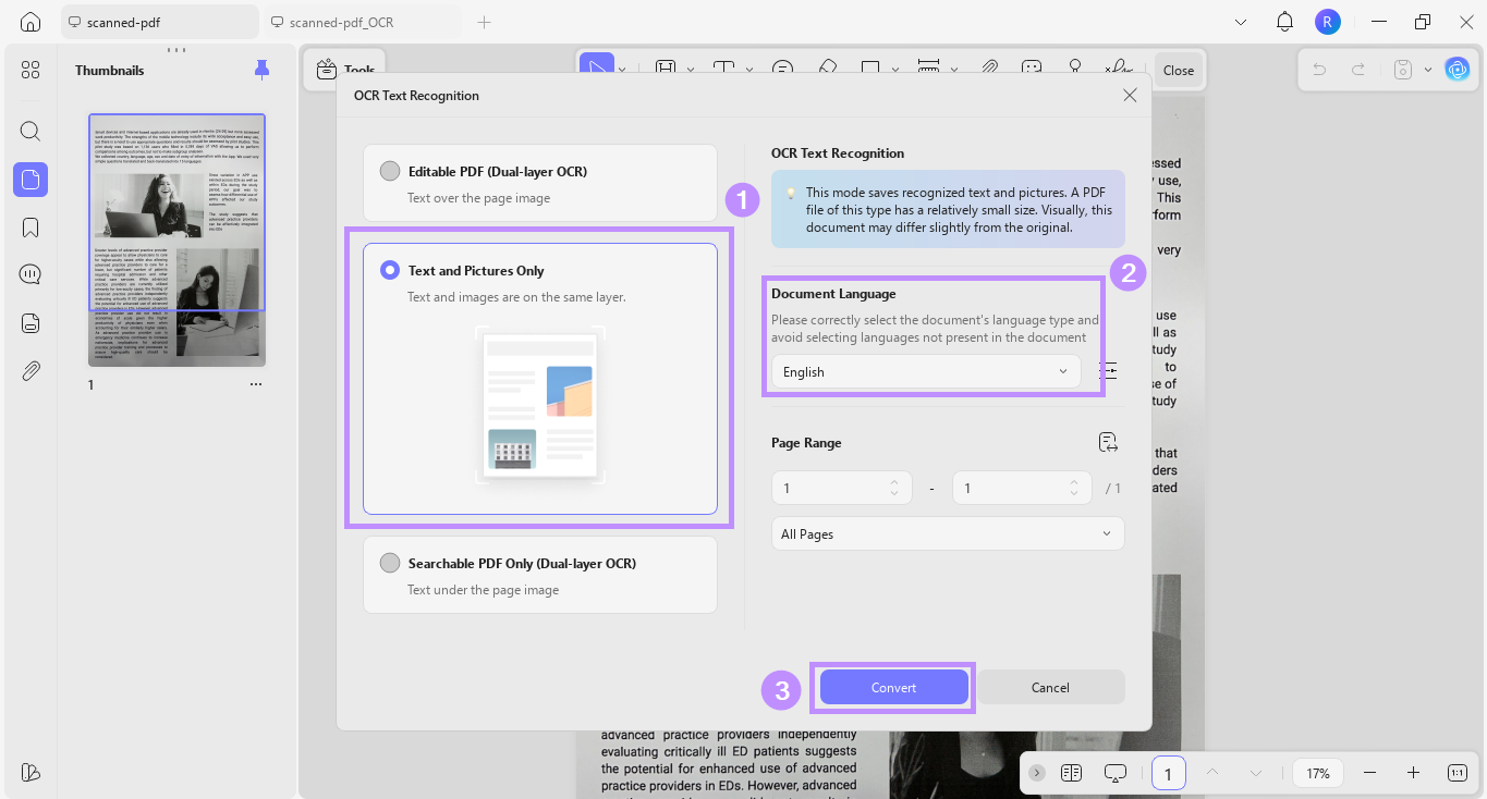adjust ocr settings