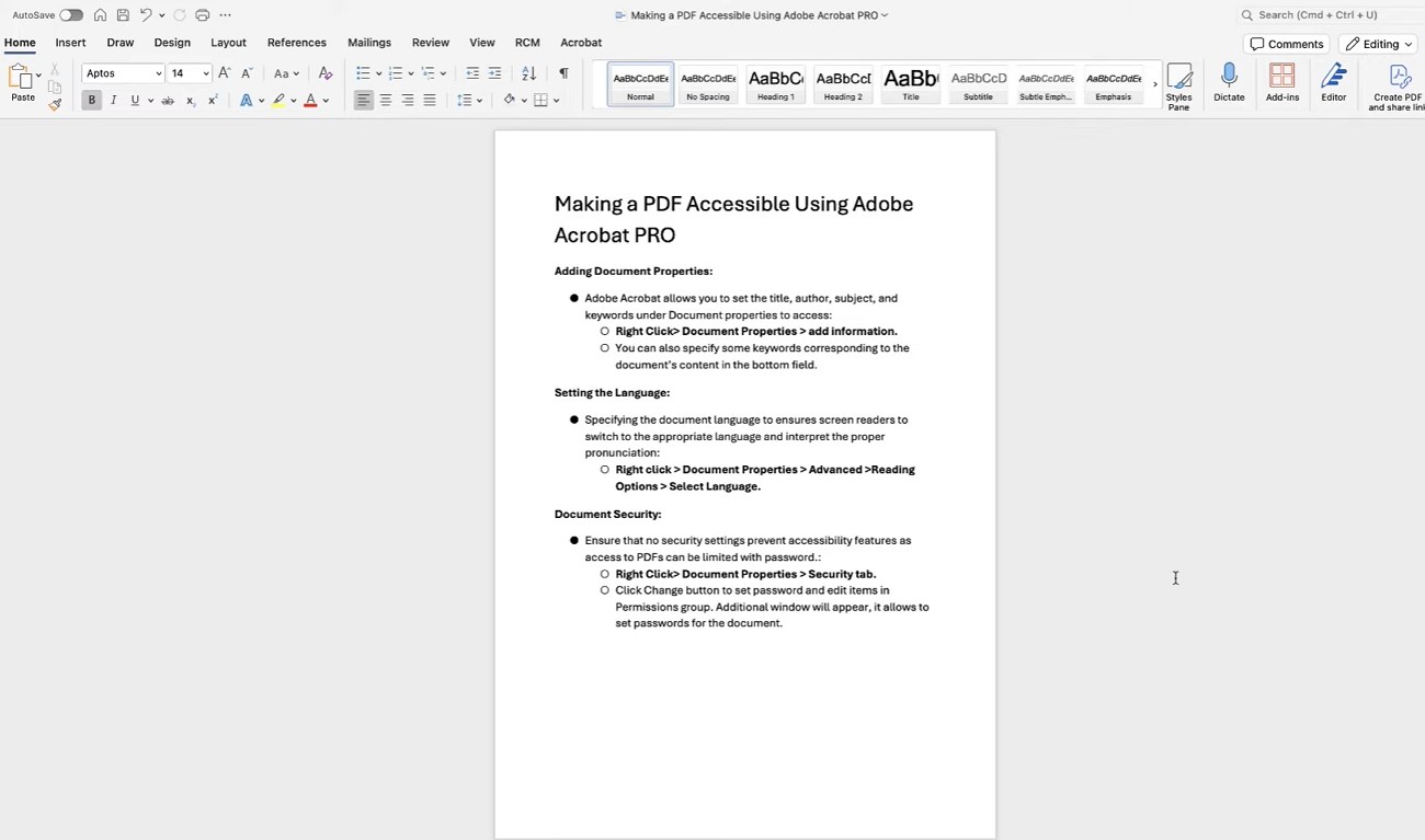 start with word document