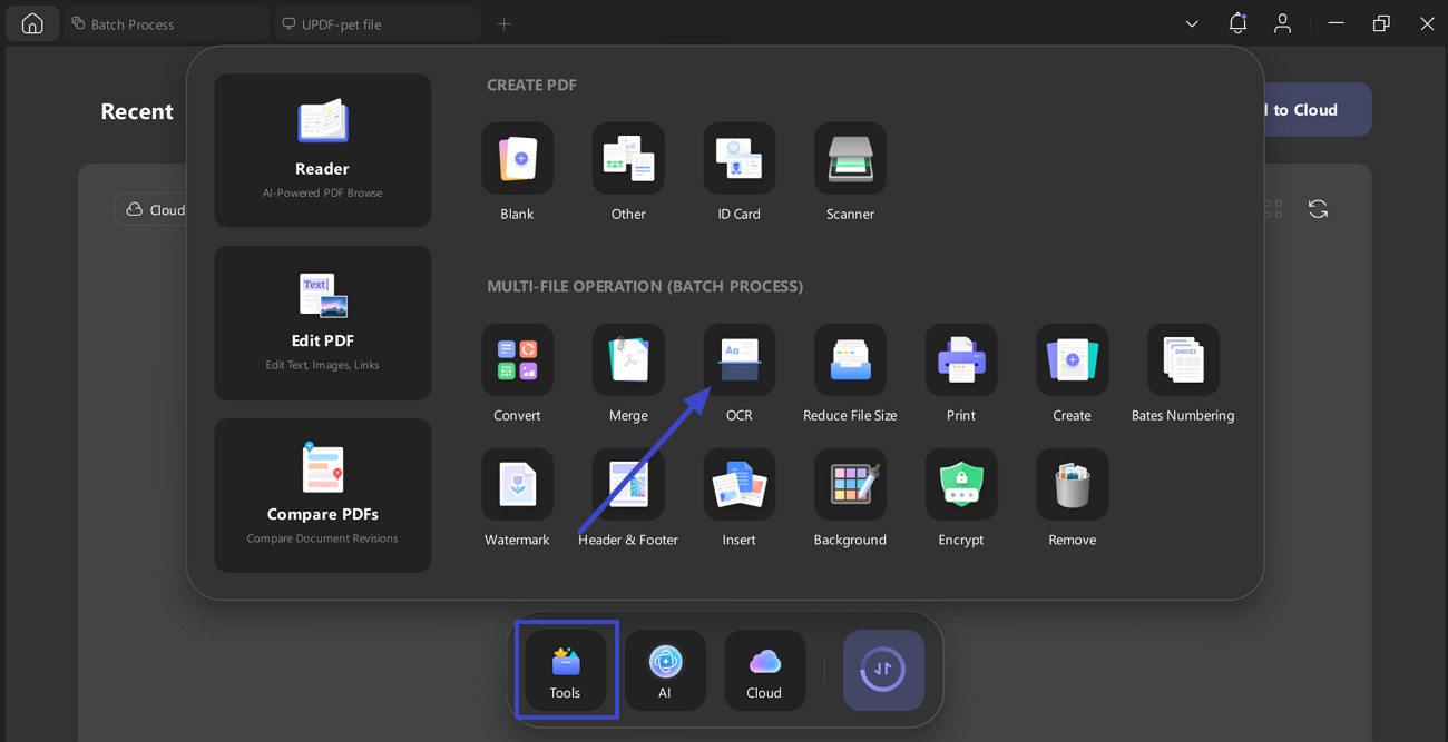 access the ocr option