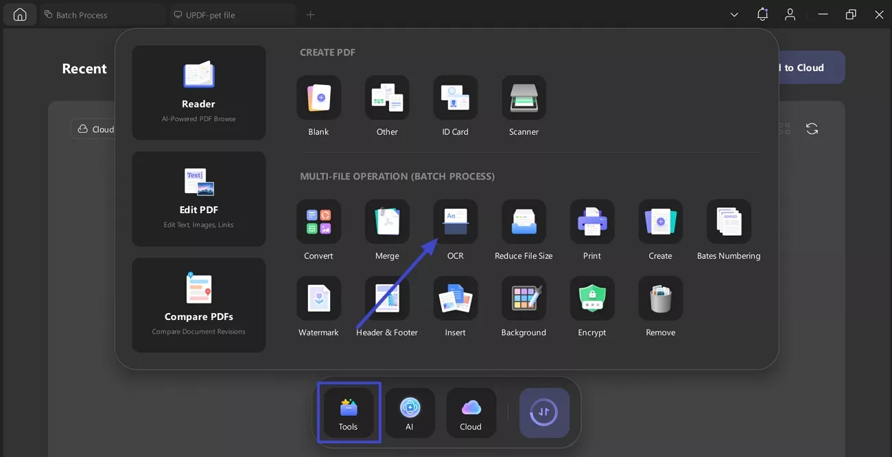 access the ocr option