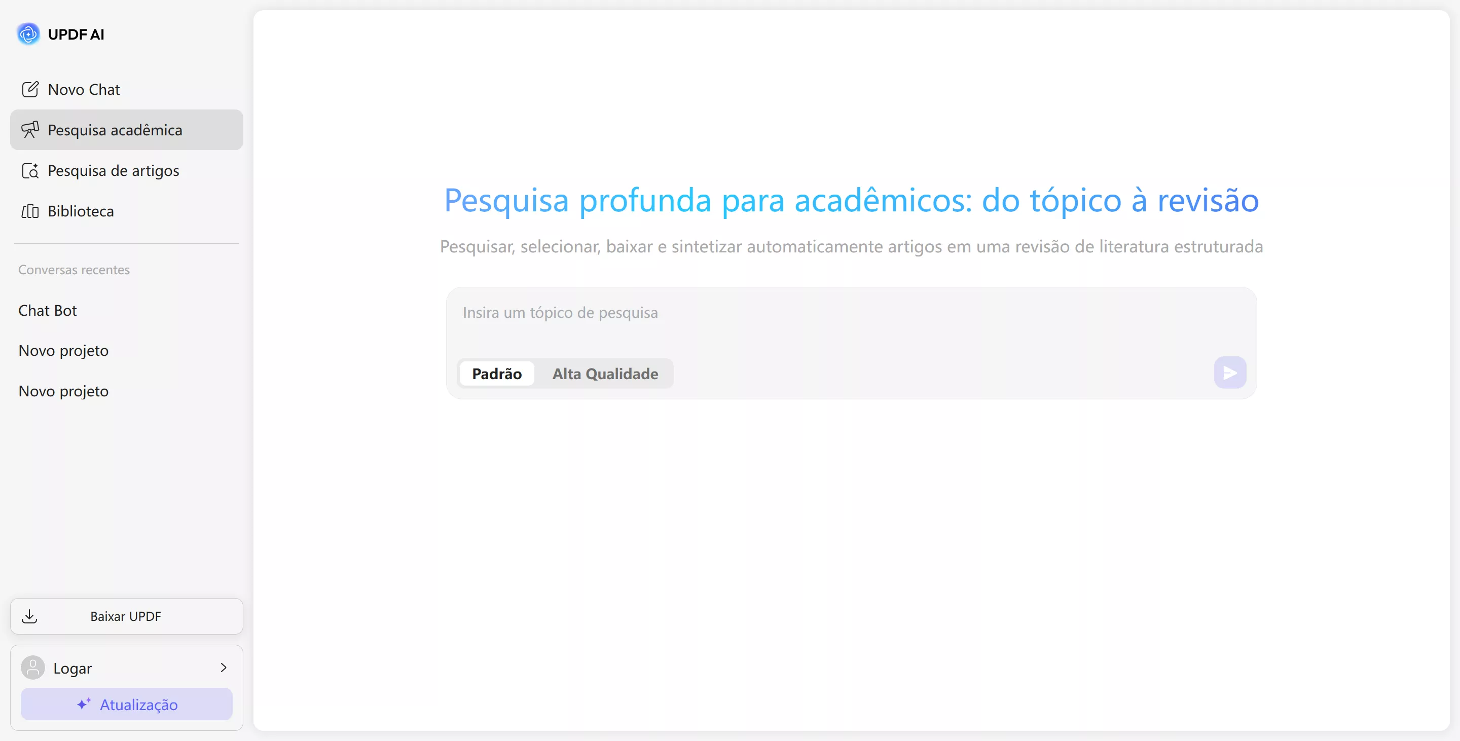 pesquisa acadêmica de estudiosos com updf ai online