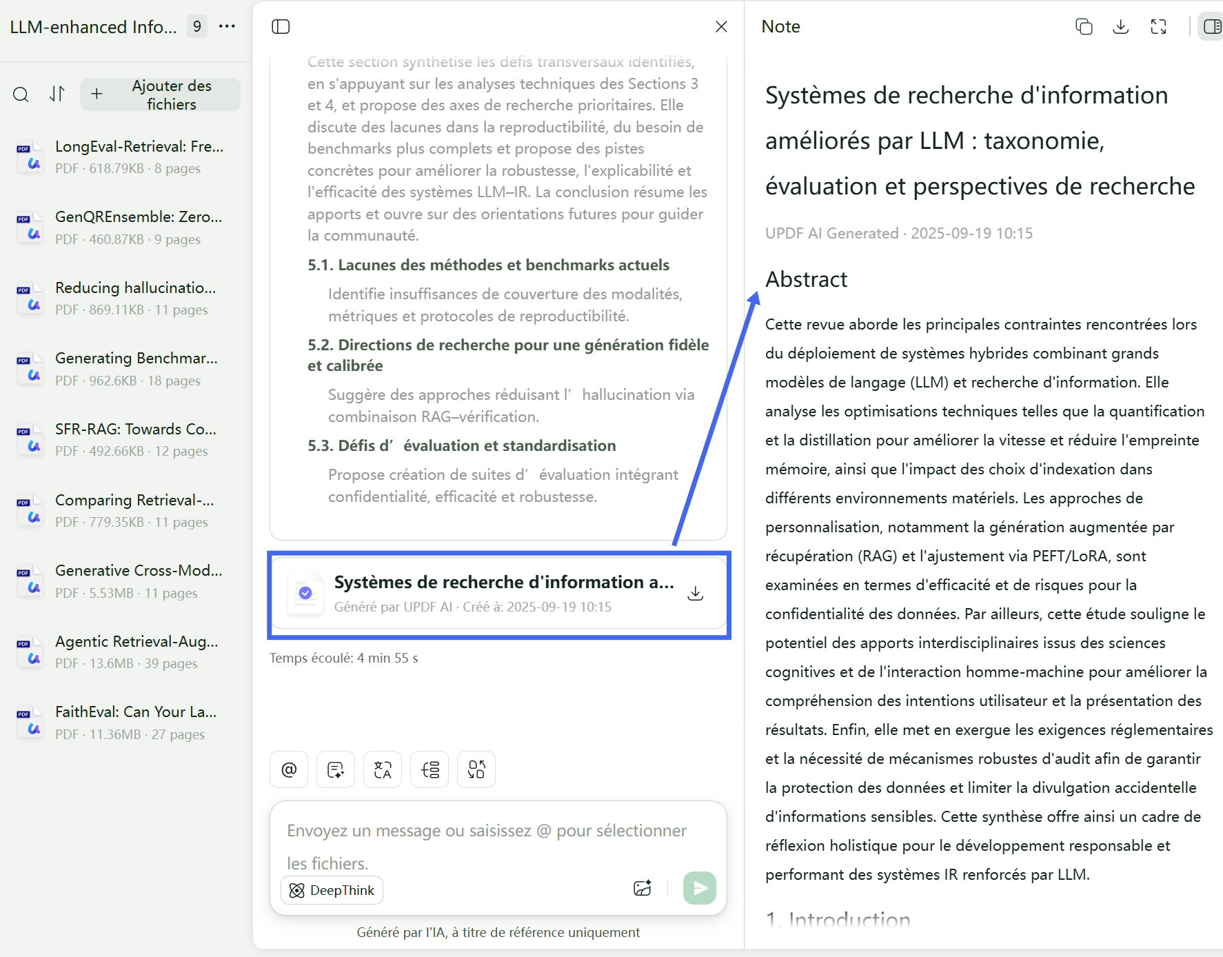 générer un résumé PDF