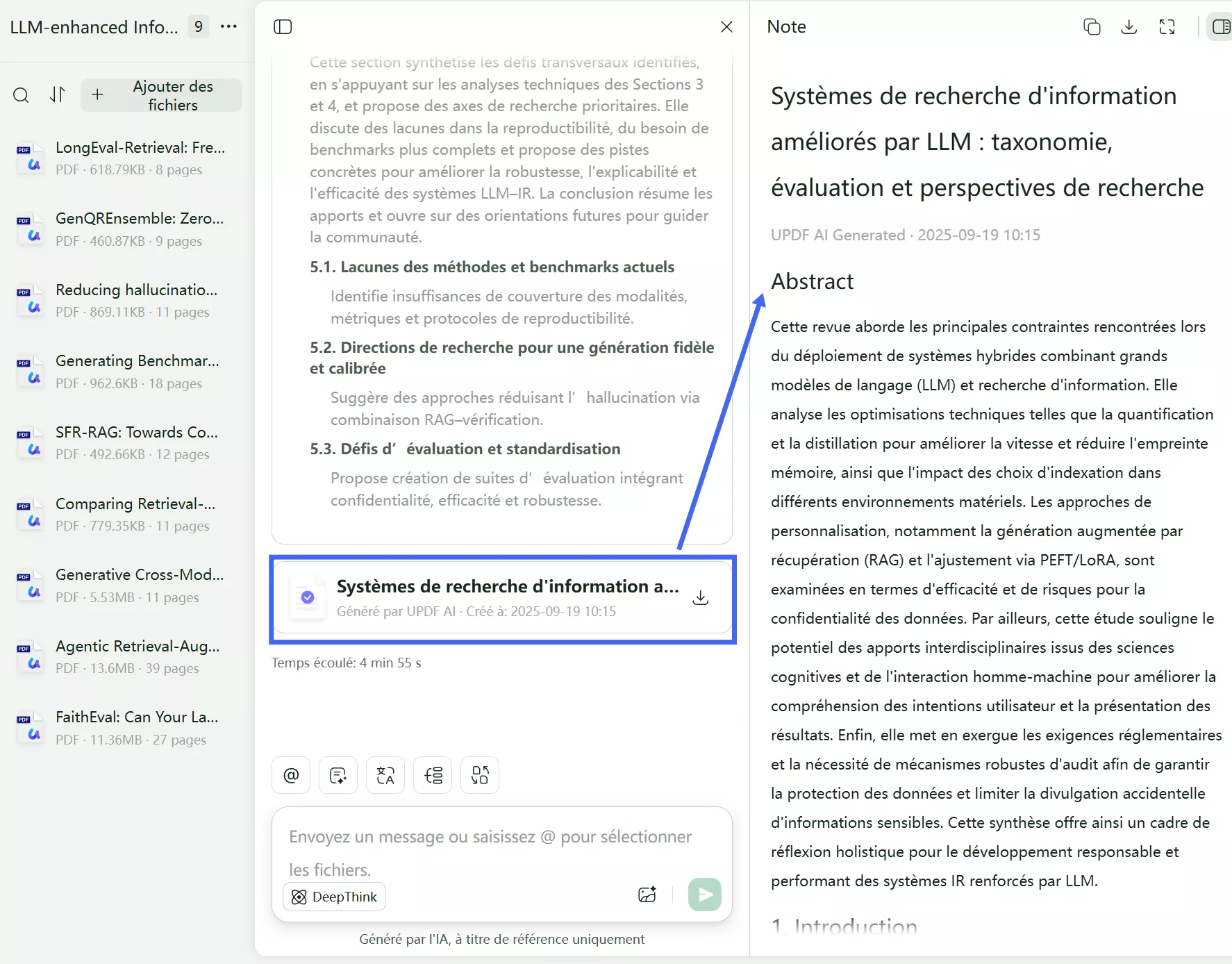 générer un résumé PDF
