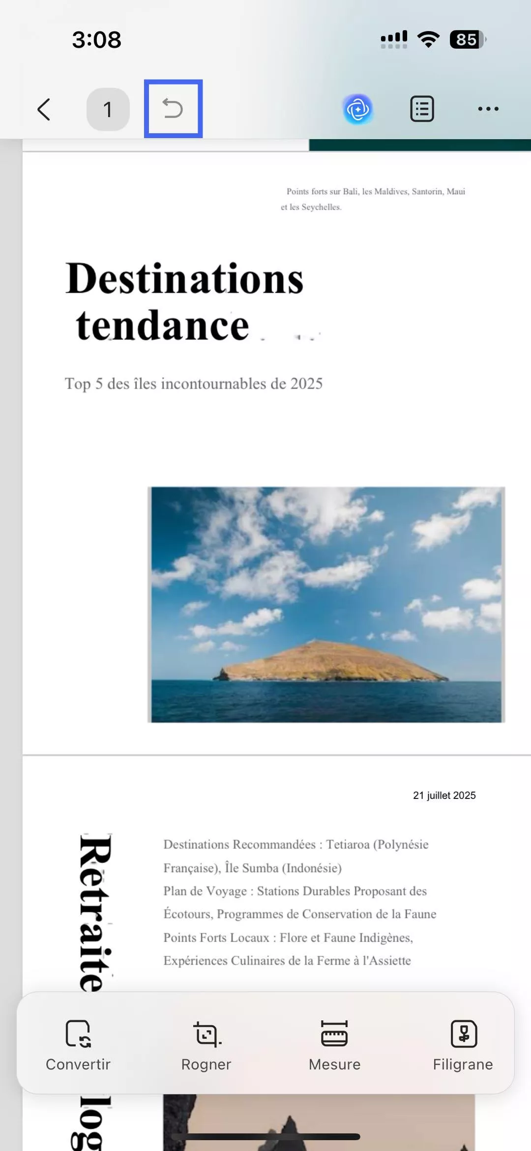 updf ios revert cropping changes