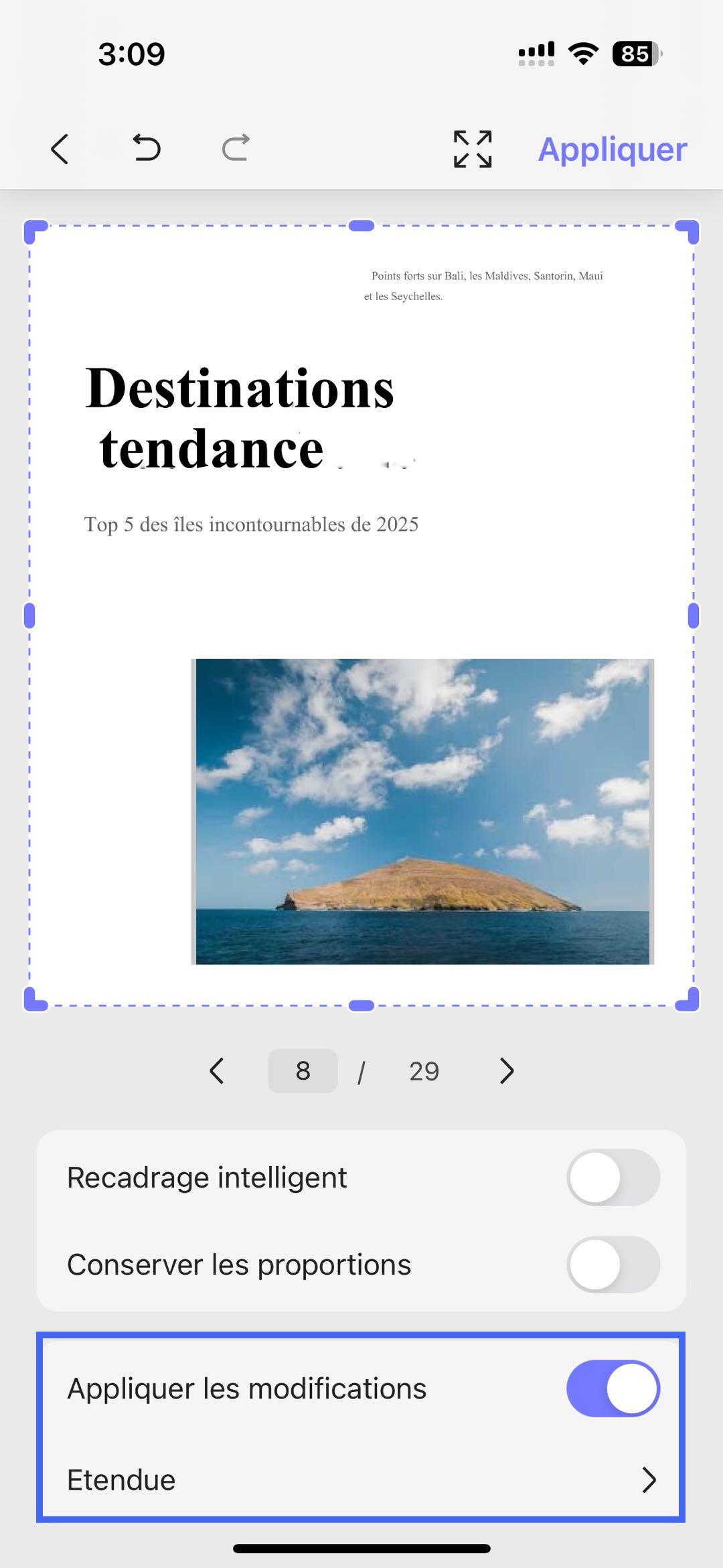 recadrage de plusieurs pages PDF