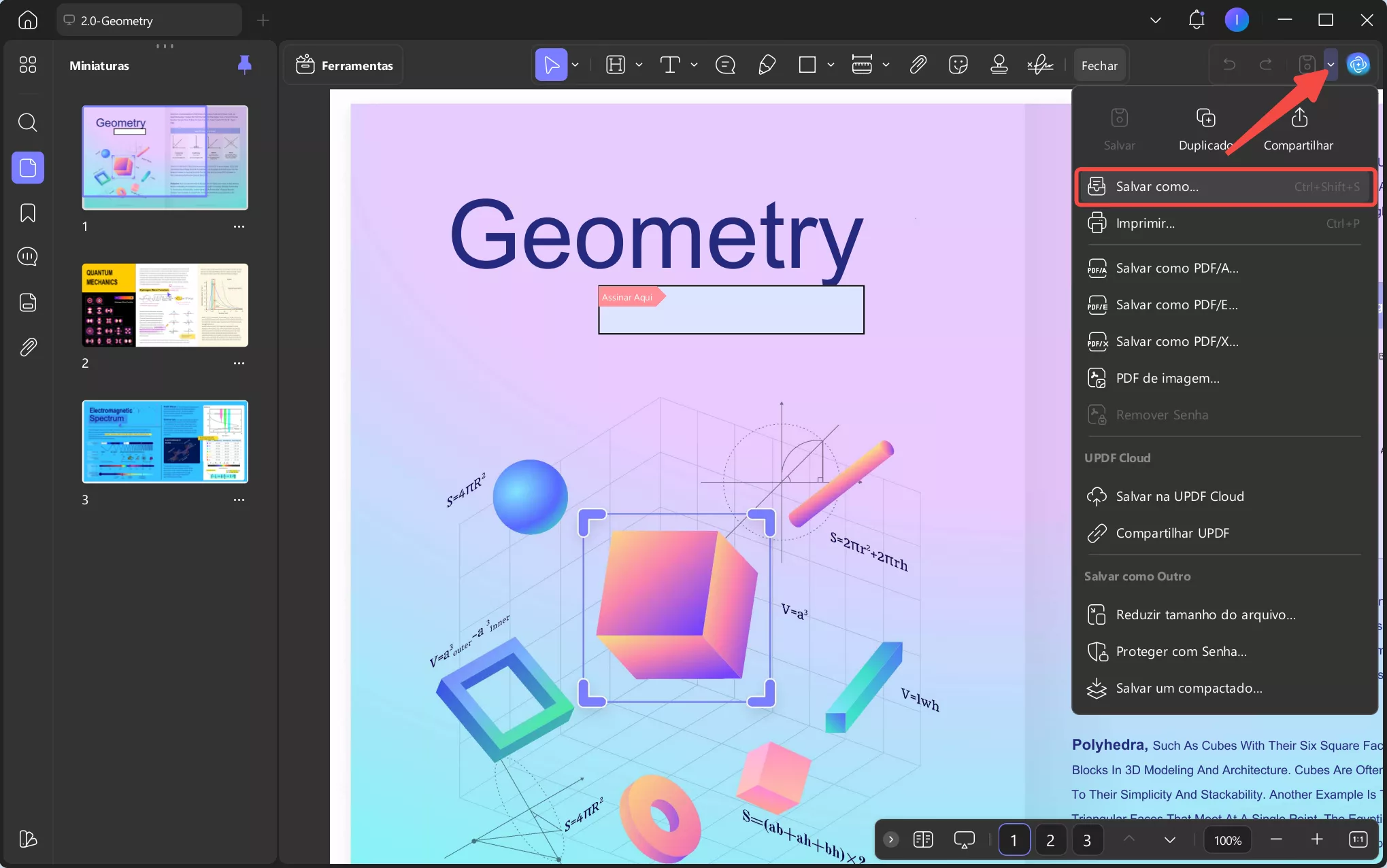 selecione a opção ‘salvar como’