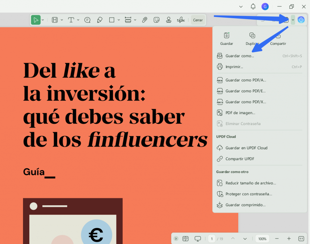 guardar una copia de pdf después de cambiar los metadatos