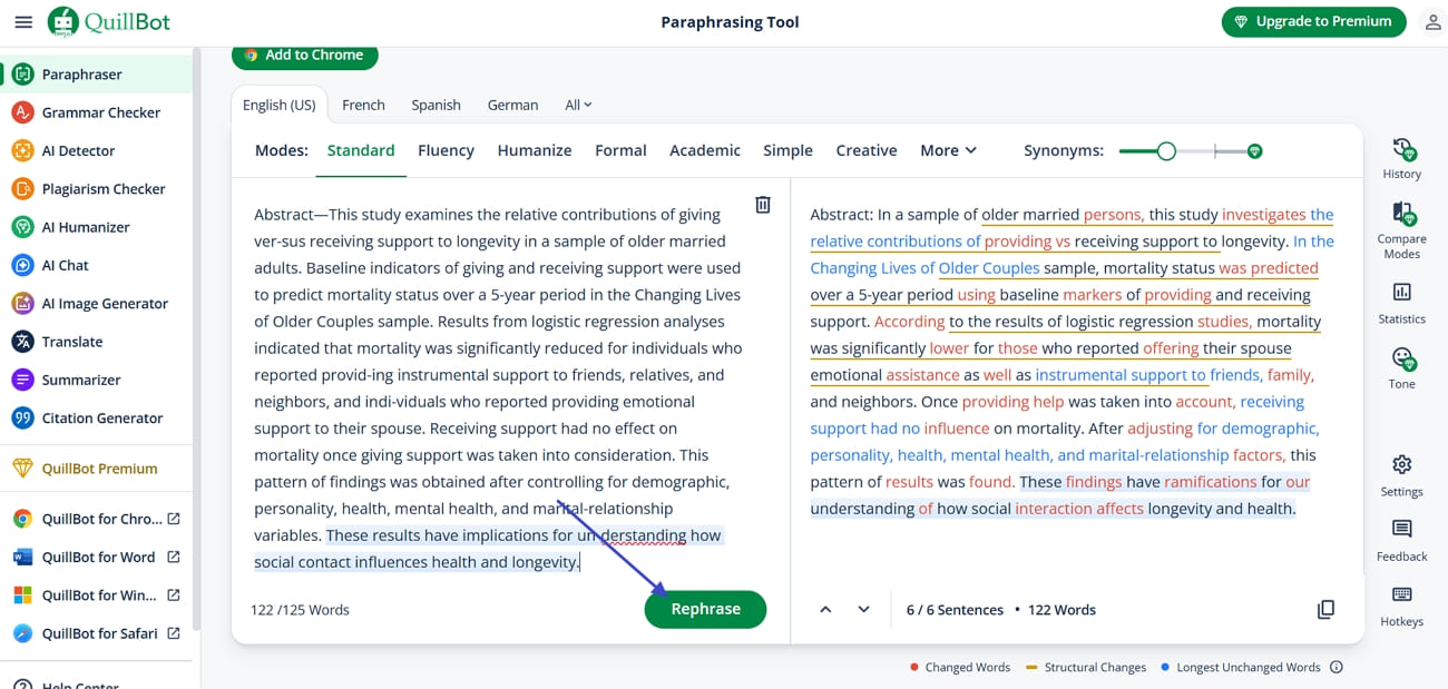 use scribbr para parafrasear conteúdo